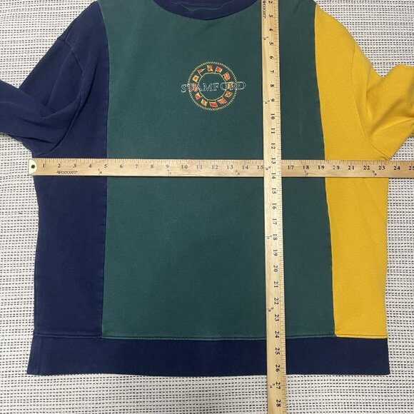 Colorblock Sweatshirt By Topman With Embroidered Stamford Design Small - Picture 7 of 7